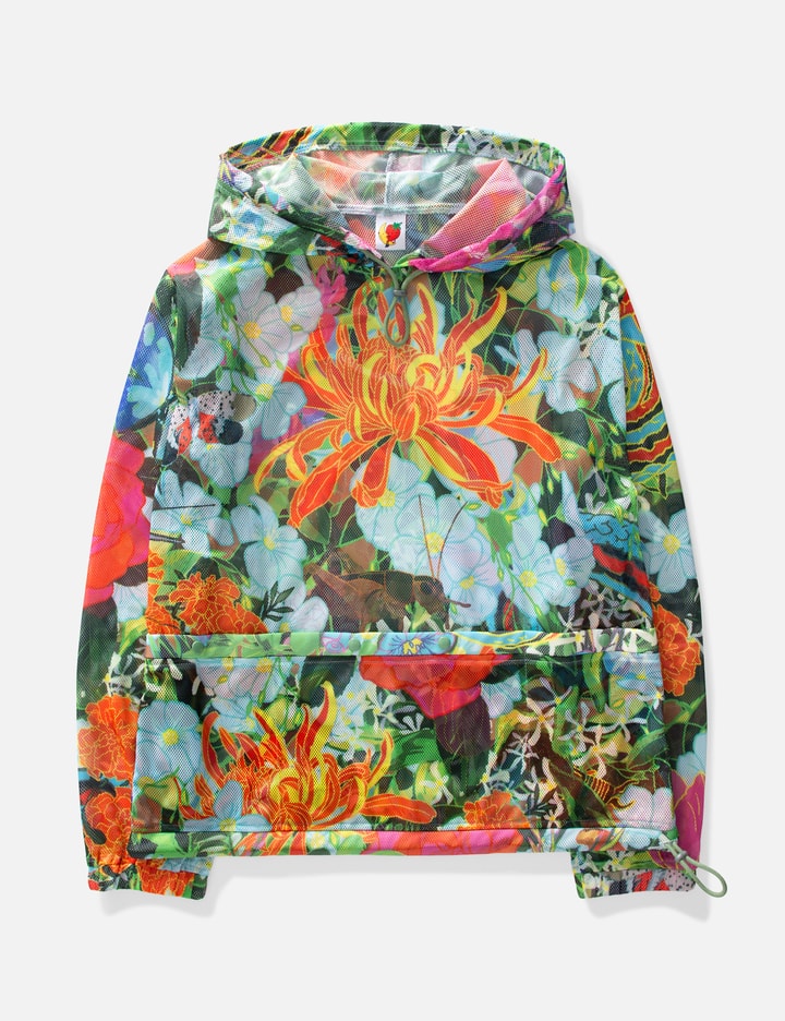 Sky High Farm Workwear Camo Print Mesh Pullover Hoodie In Green