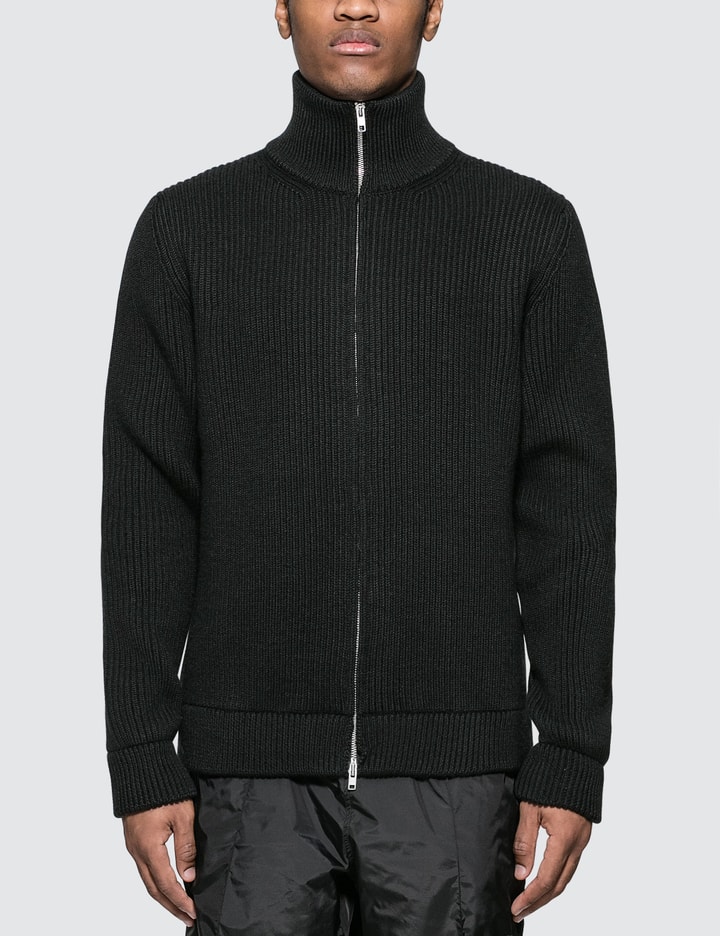 Zip Up Heavy Knit Wool Cardigan Placeholder Image