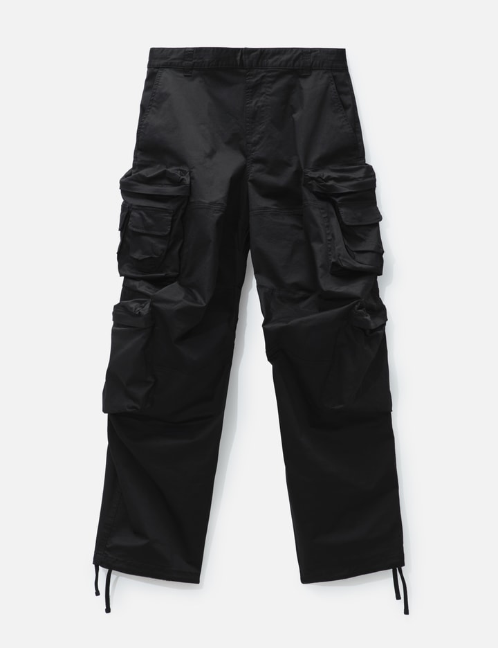 Cargo pants in stretch cotton satin Placeholder Image