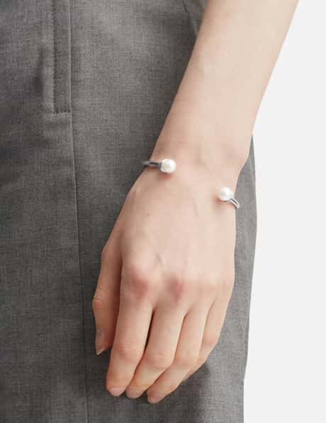 Cold White Double Pearl Open Bracelet view 8