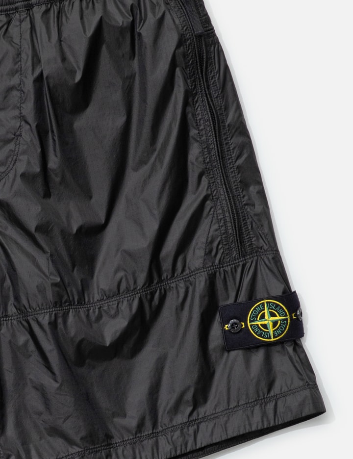 Stone Island Loose-wide-leg Bermuda Shorts With Elasticated Waistband In Black