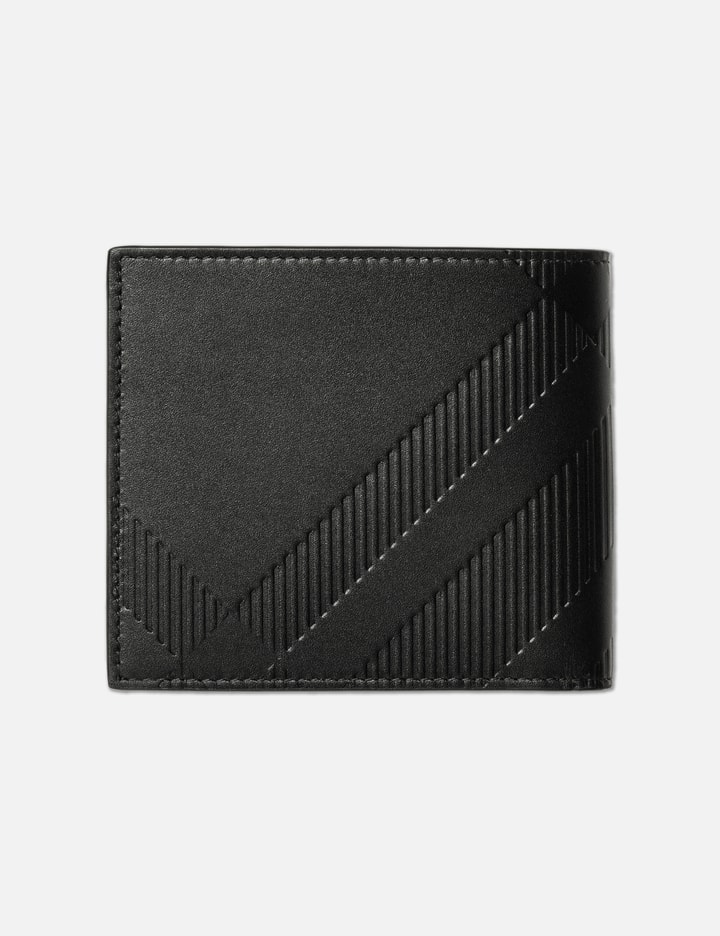 Shop Burberry Embossed Check Bifold Wallet In Black