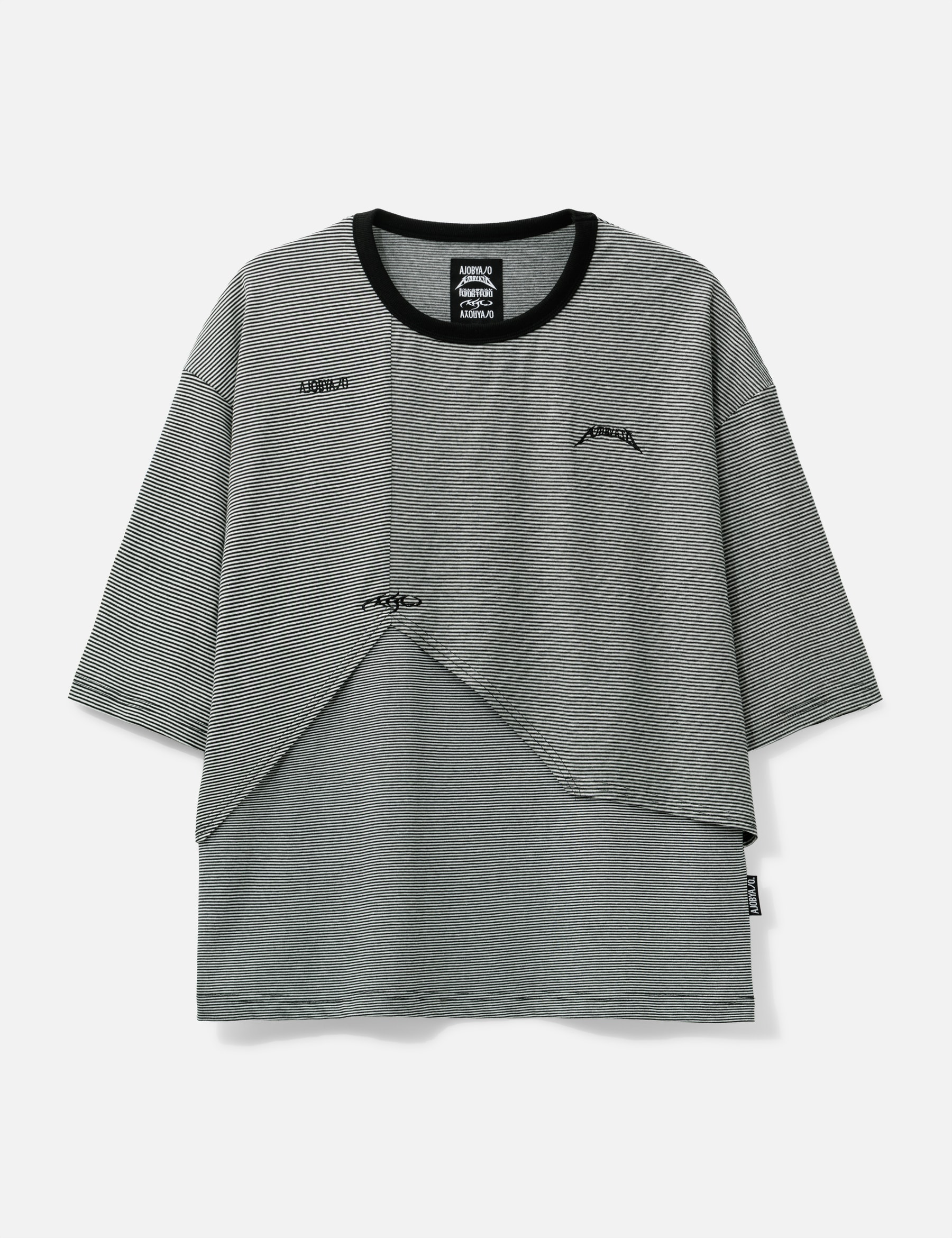 Paneled Stripe Cropped T-Shirt view 16