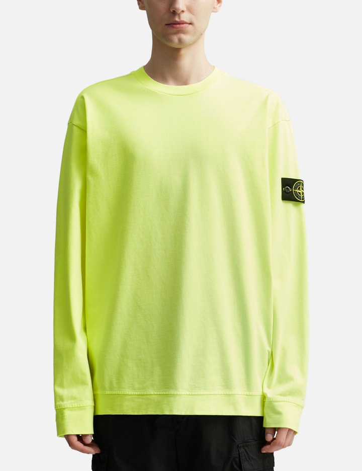 Shop Stone Island Crewneck Sweatshirt In Yellow