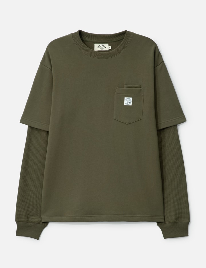 Waffle Sleeve Double Pocket T-shirt Placeholder Image