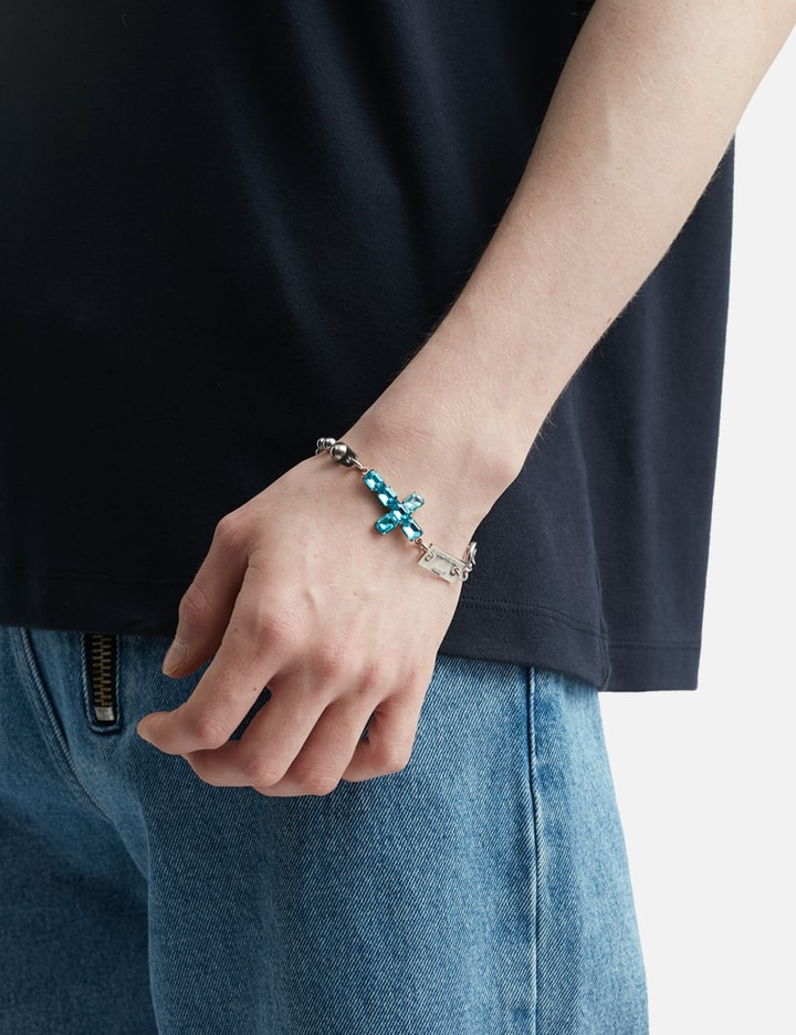 BALL CHAIN BRACELET WITH BLUE CROSS CRYSTAL Placeholder Image