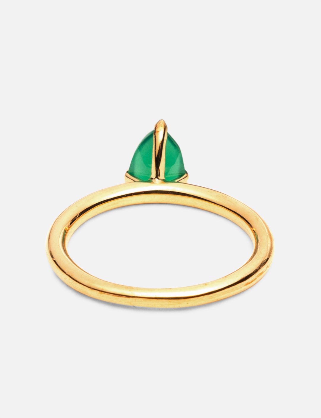 Half Cut Mini Green Chalcedony Ring view 8
