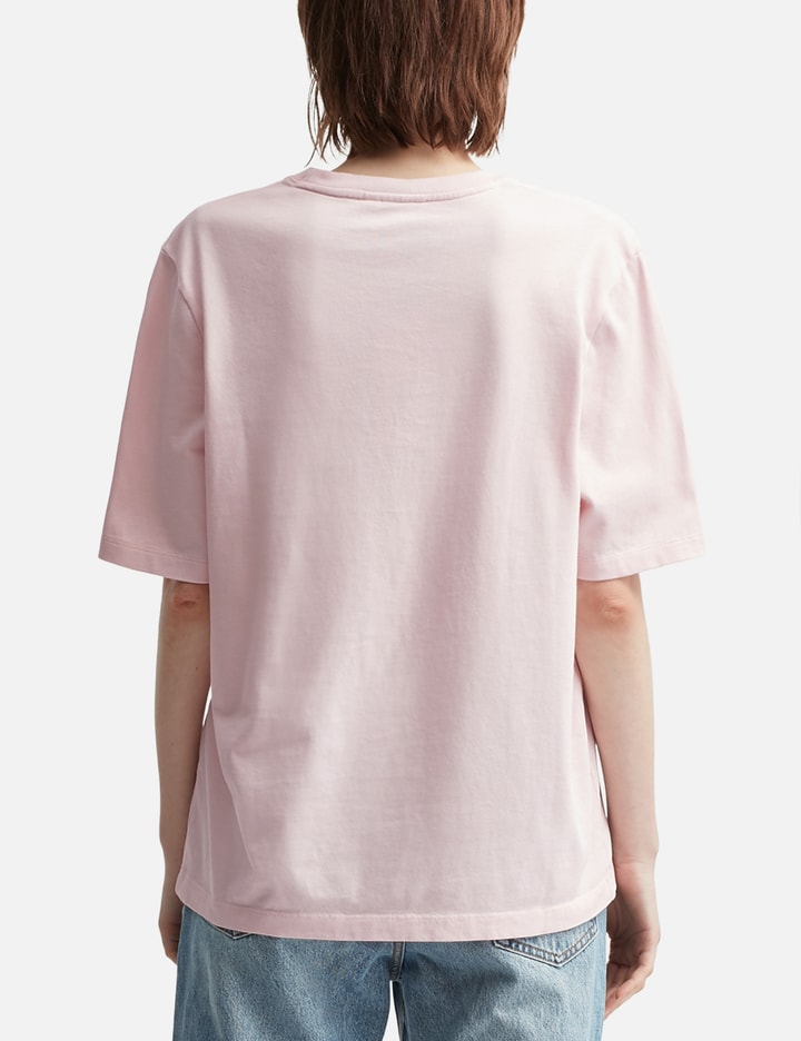 Maison Kitsuné Fox Motif Cotton T-shirt Embroidered Detail In Pink