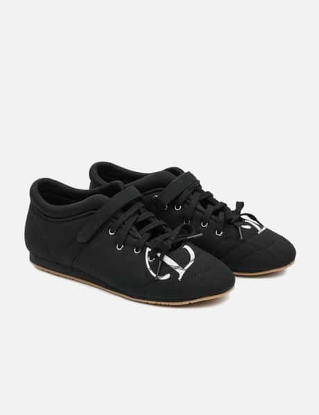 D Logo Lace Up Mozzi Shoes In Black view 12