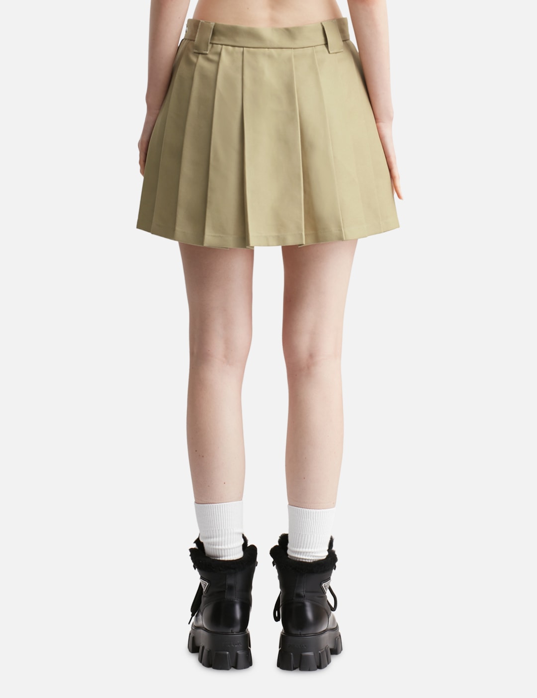 Pleated Cotton Blend Mini Skirt view 15