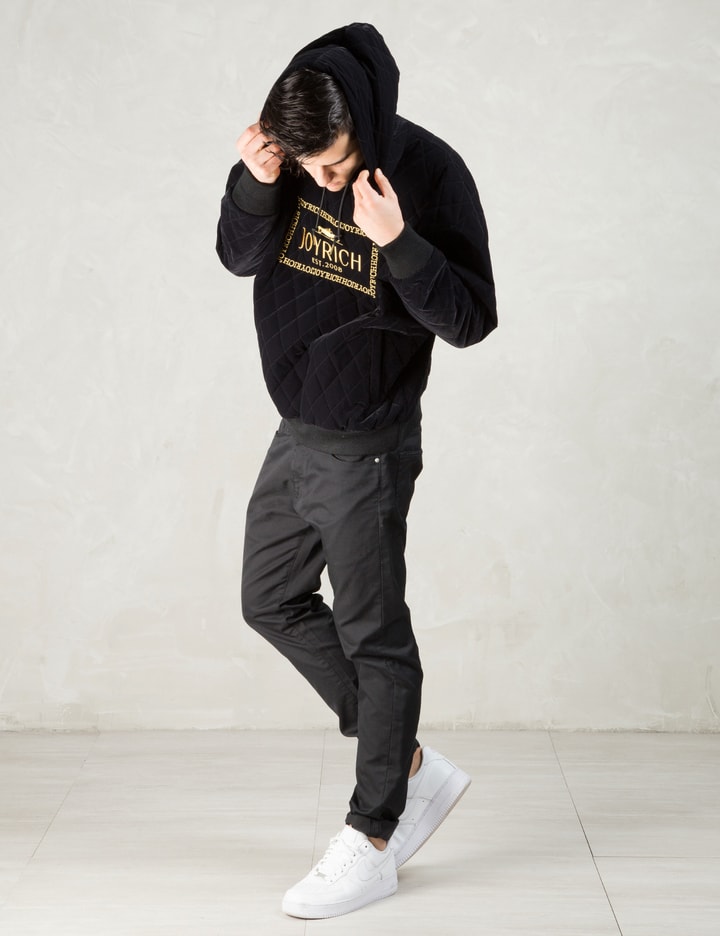 Black Classic Stamp Quilted Hoodie Placeholder Image