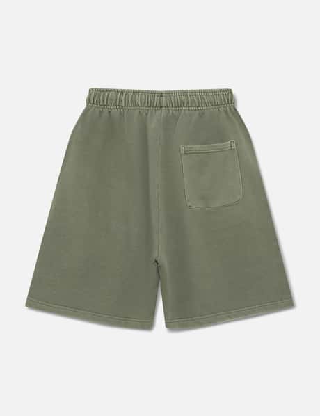 "Logo Embroidery Washed Olive" Shorts view 8