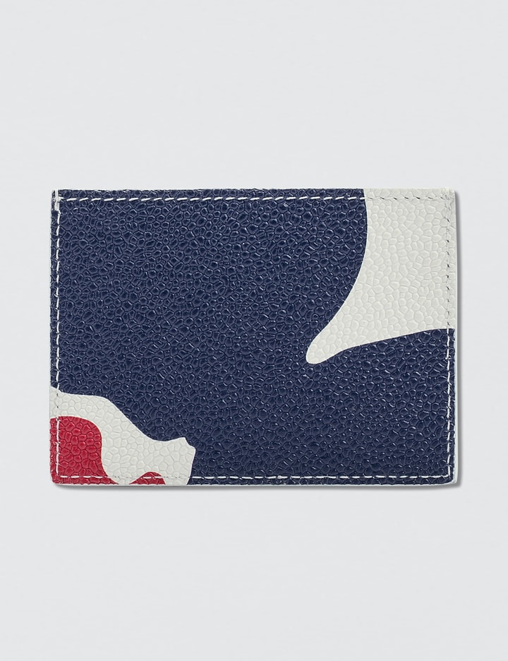 Pebble Grain Leather Single Card Holder in Floral Outline Printed Placeholder Image