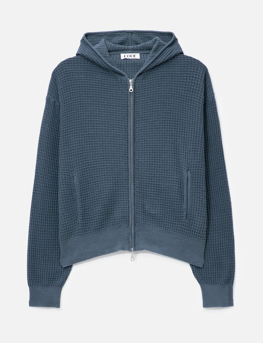Waffle Cotton Color Dyed Hoodie Zip-Up view 7