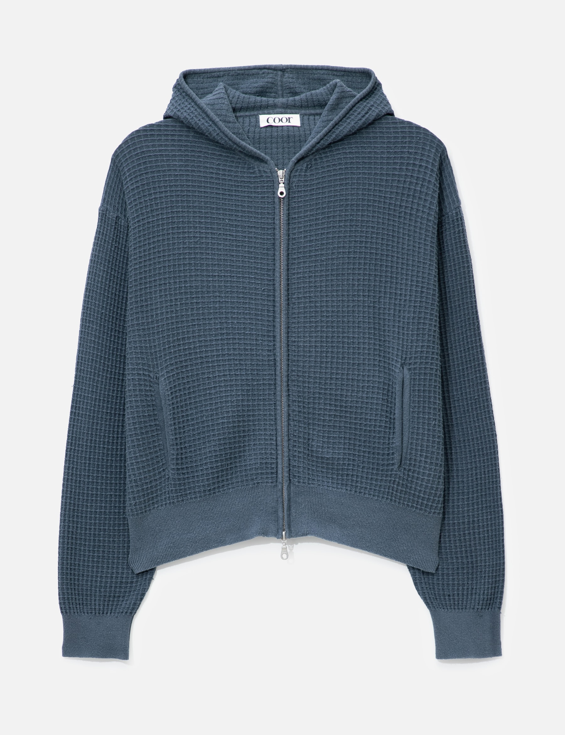 Waffle Cotton Color Dyed Hoodie Zip-Up view 16