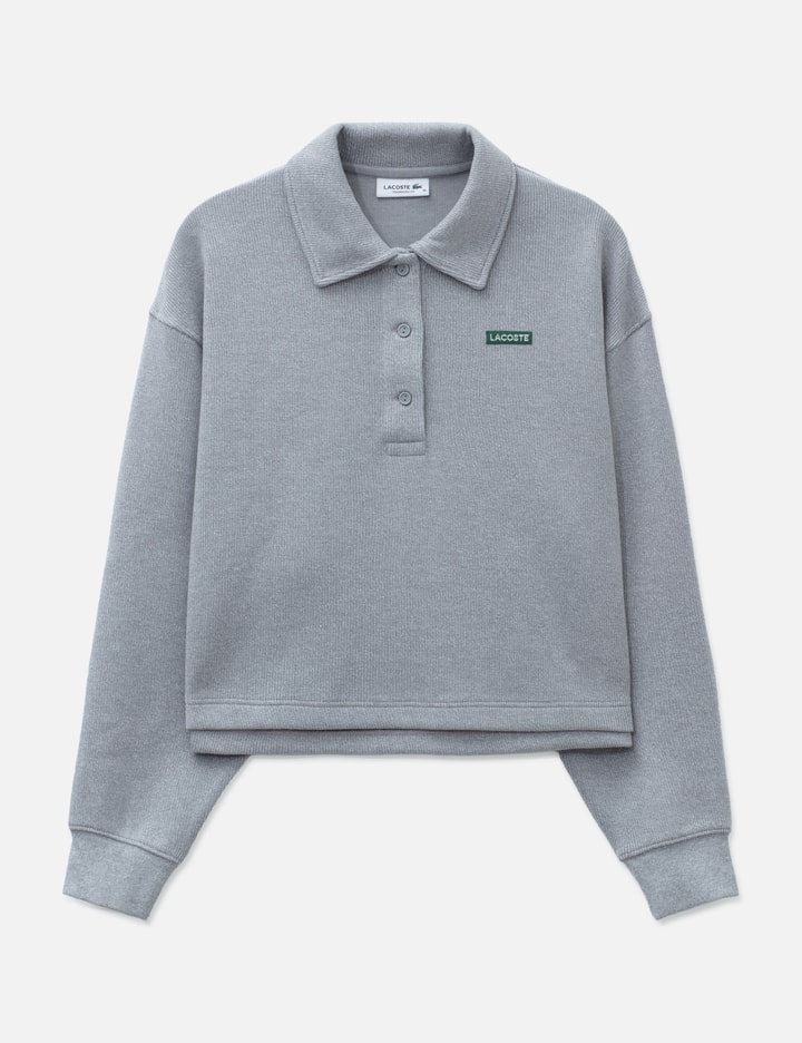 Lacoste Oversized Ribbed Polo Collar Sweatshirt