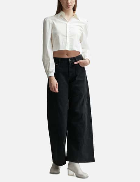 Poplin Destructured Cropped Shirt view 17