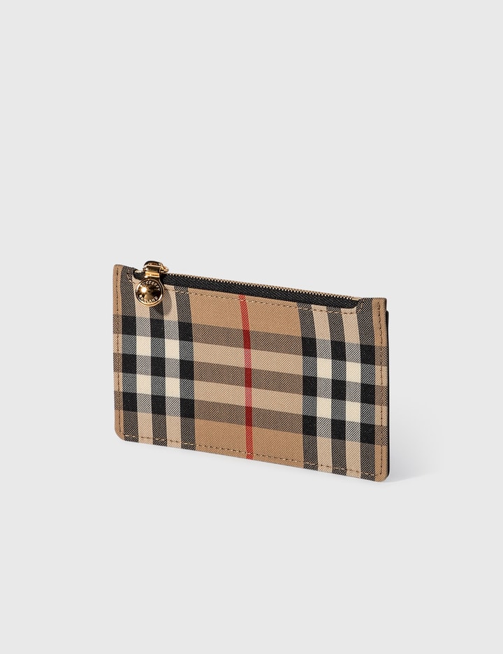 Vintage Check and Leather Zip Card Case Placeholder Image
