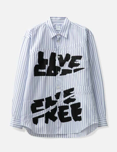 CDG SHIRT "LIVE FREE"  Long Sleeve Shirt