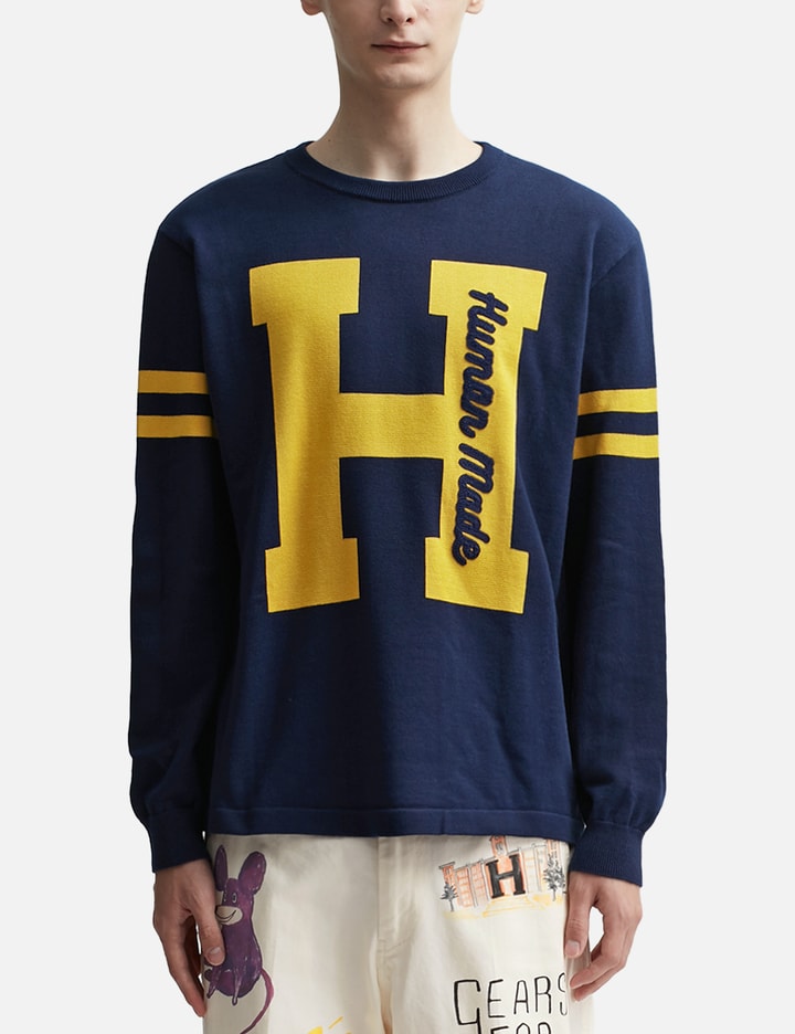 Shop Human Made Knit Sweater #1 In Blue