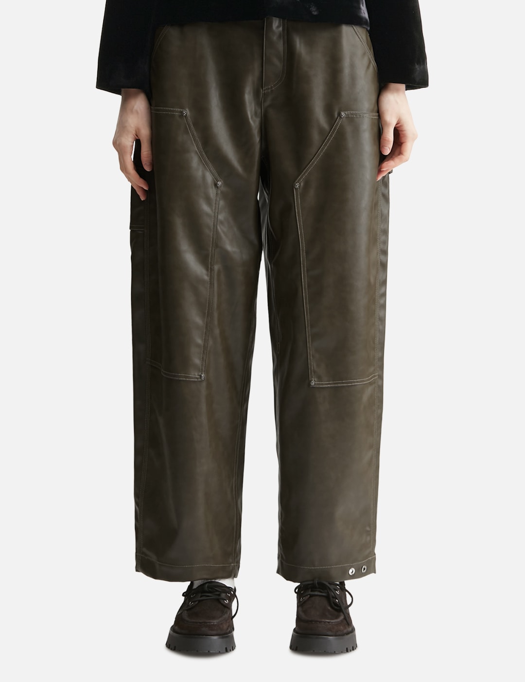 Reset Faux Leather Wide-Leg Trousers view 18