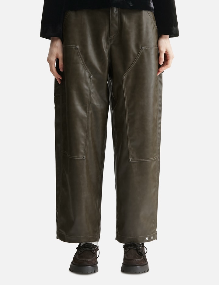 TEAM WANG design Reset Faux Leather Wide-Leg Trousers