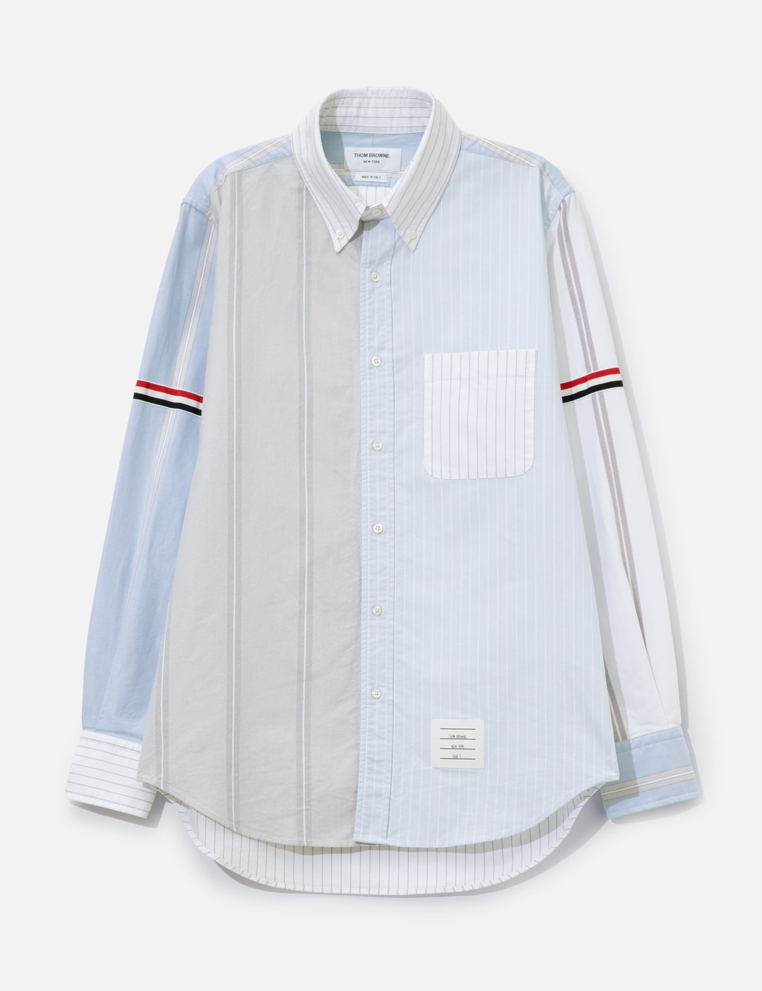 Funmix Shirt With Grosgrain Armbands In Pinstripe Oxford view 7