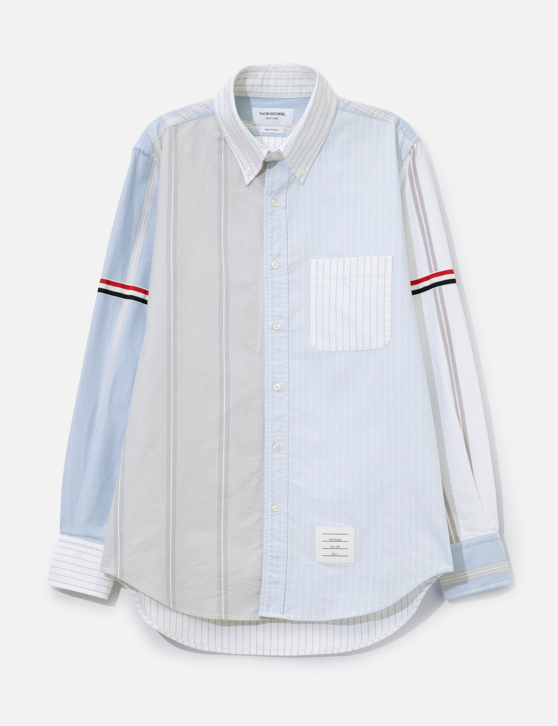 Funmix Shirt With Grosgrain Armbands In Pinstripe Oxford view 16