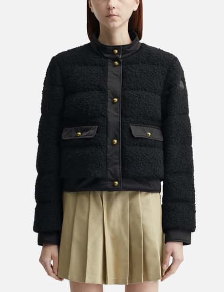 Moncler Blandy Wool Blend Bouclé Short Down Jacket