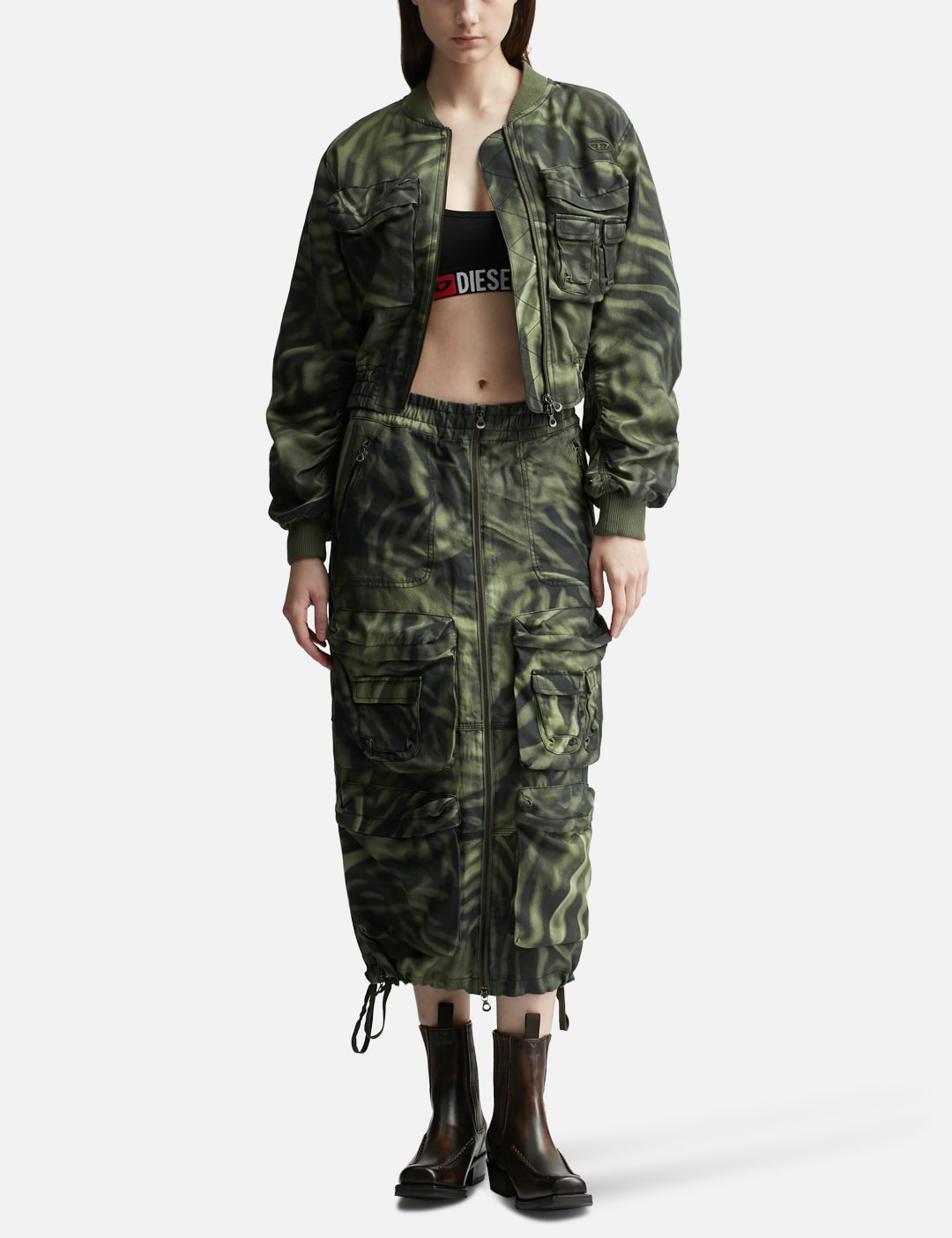 O-MIRTOW PRINTED CARGO SKIRT view 16