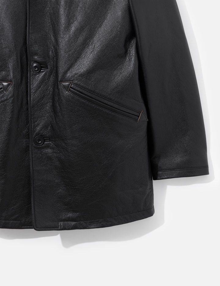 COOR Chevron Stitched Cow Leather Car Coat