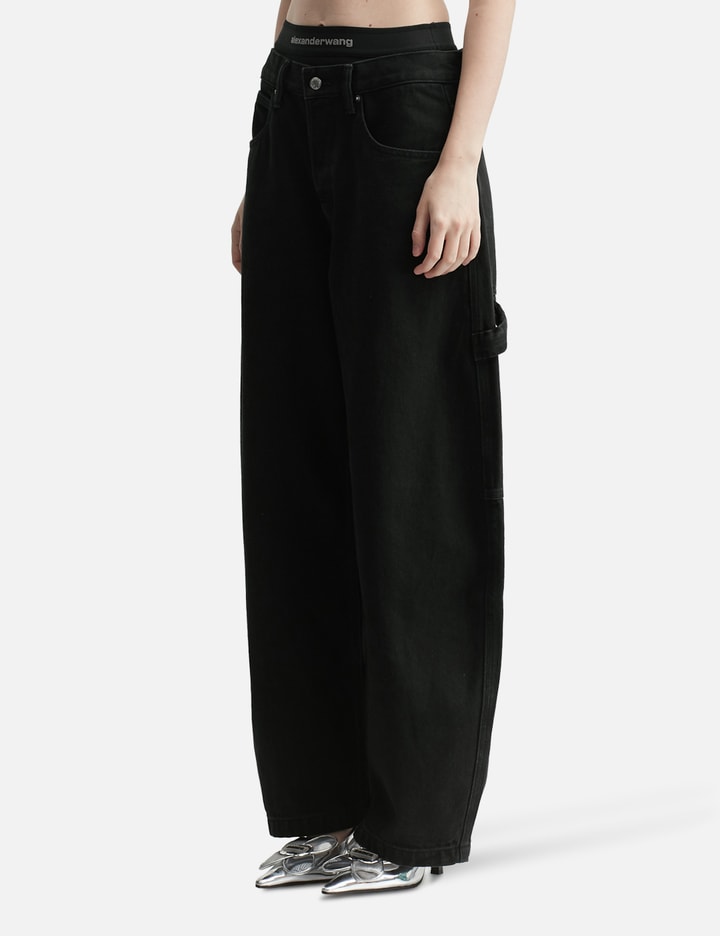 Prestyled Mid Rise Oversized Jean with Logo Elastic Placeholder Image