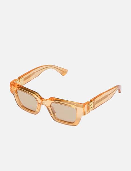 Bottega Veneta Square-Frame Acetate Sunglasses Orange Womens Bottega Veneta - Hinge Acetate Square Sunglasses | HBX main image 3