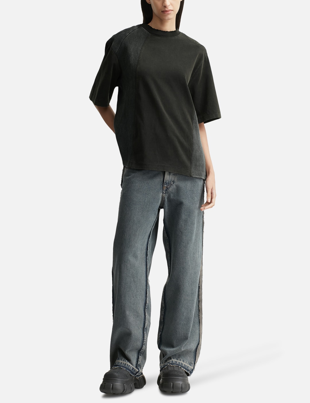 Paneled Padded Washed T-Shirt view 16