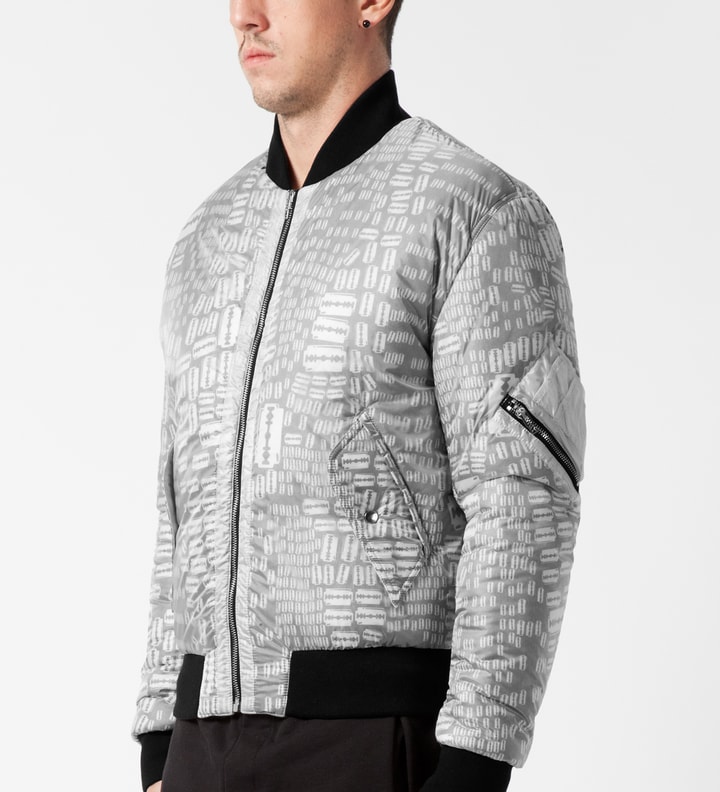 White Razor Print Padded MA-1 Jacket Placeholder Image