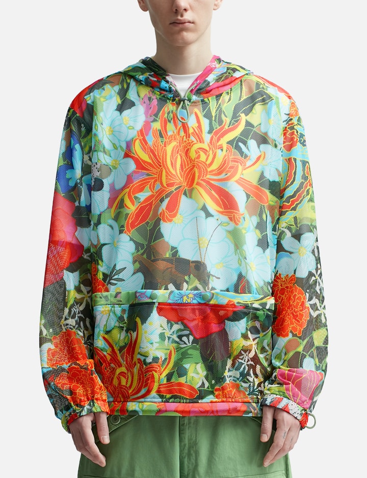 Sky High Farm Workwear Camo Print Mesh Pullover Hoodie In Green