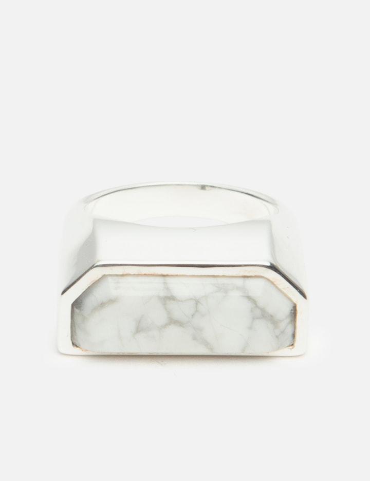 HALF CUT HOWLITE SIGNET RING Placeholder Image