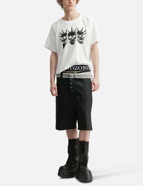 "Rexel" Waxed Double Knee Work Jorts In Black Denim view 14