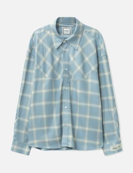 Blue Gradient Check Western Shirt view 6