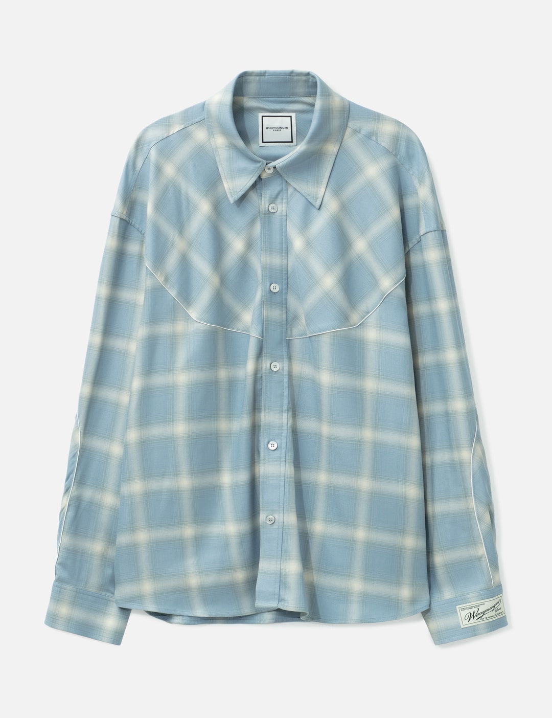 Blue Gradient Check Western Shirt view 7