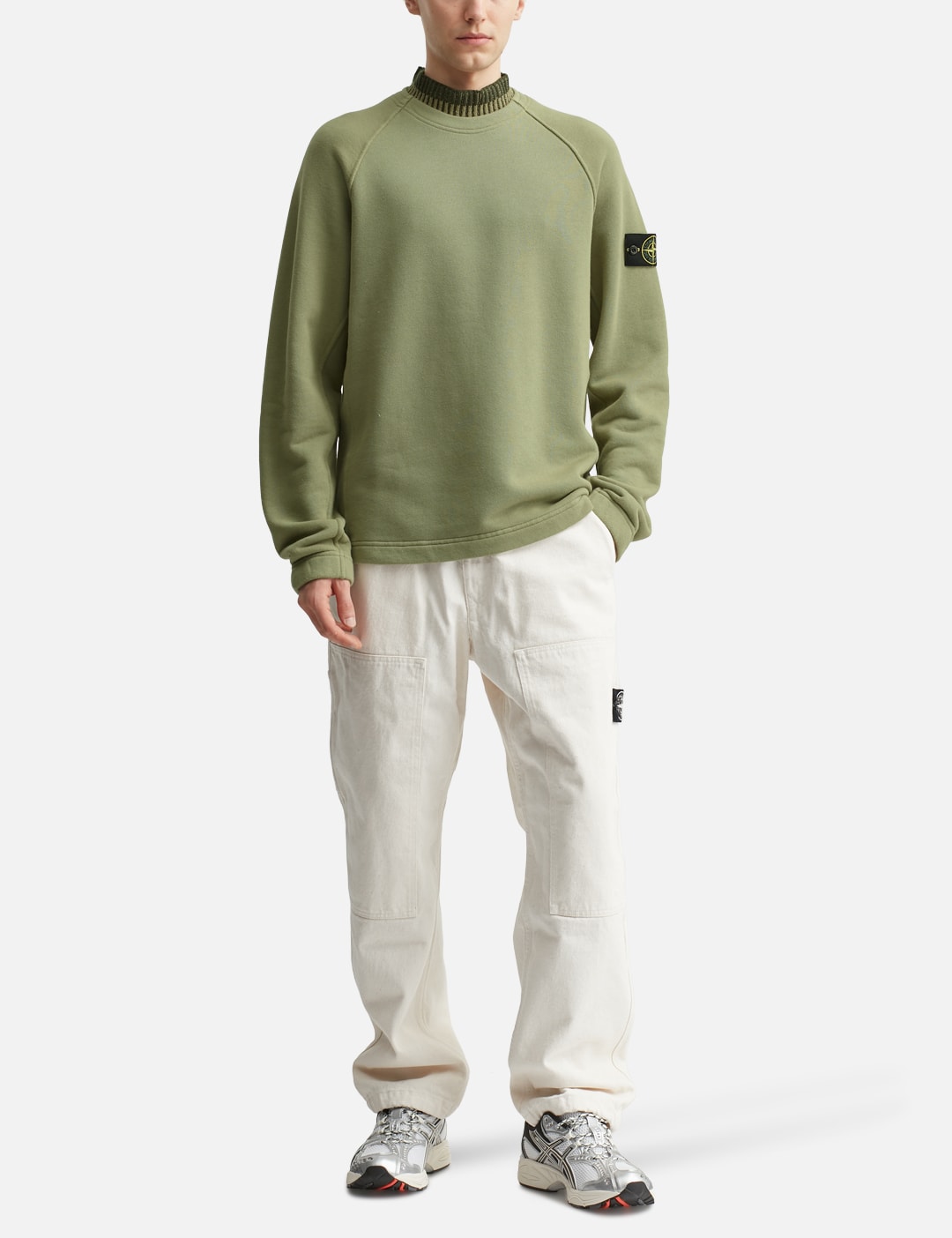 Organic Cotton Diagonal Fleece Crewneck Sweatshirt view 15