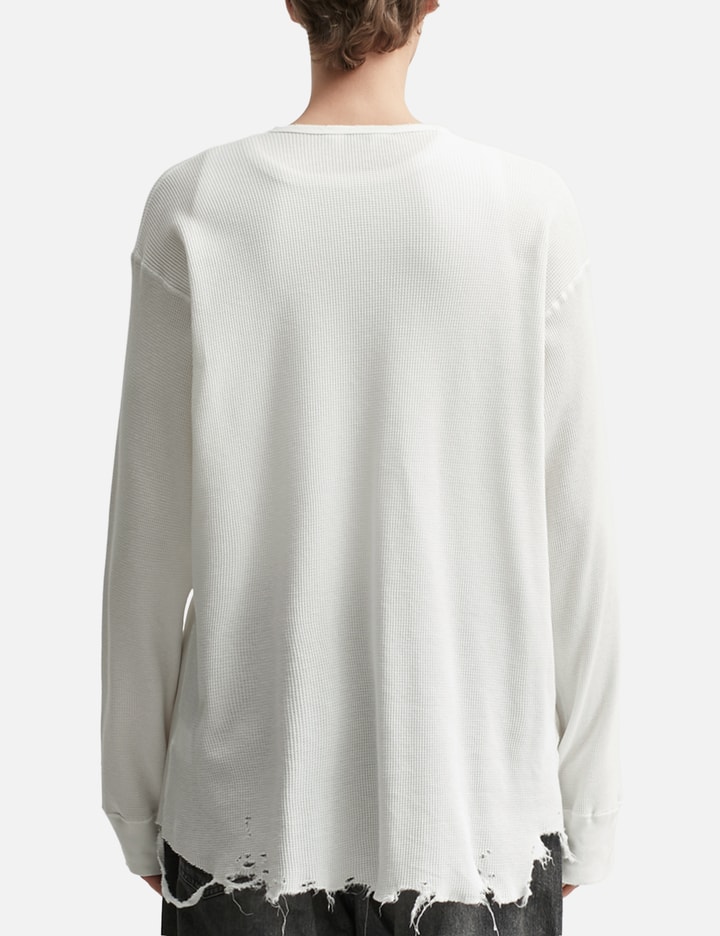 ANCELLM Damage Waffle Crew Long Sleeves T-Shirt