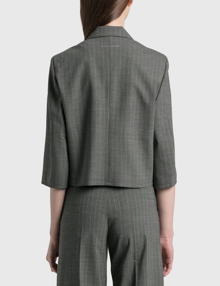 Cropped Pinstriped Wool Blazer Placeholder Image