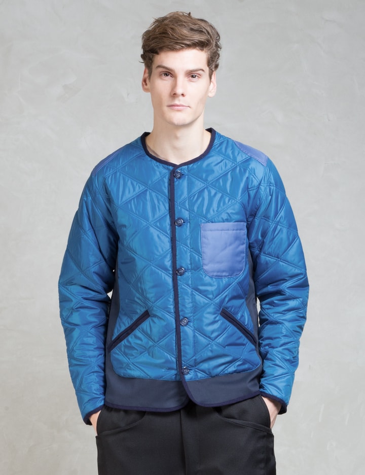 Blue Crew Neck Padded Patch Blouson Placeholder Image
