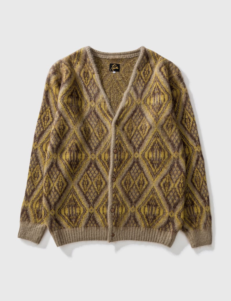 Geometric Diamond Mohair Cardigan 