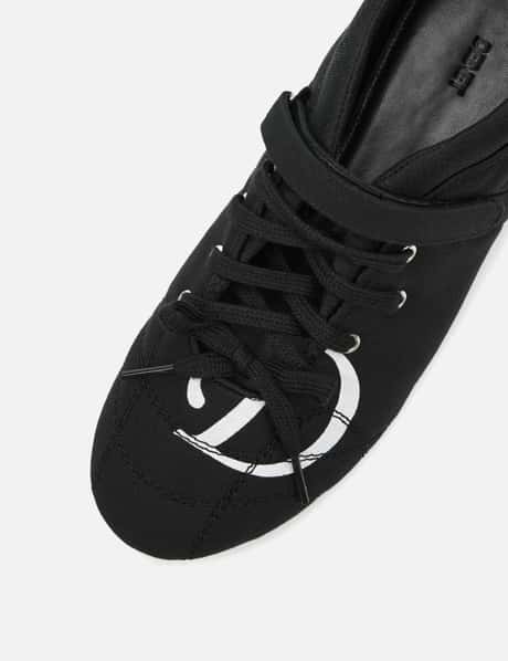 D Logo Lace Up Mozzi Shoes In Black view 14