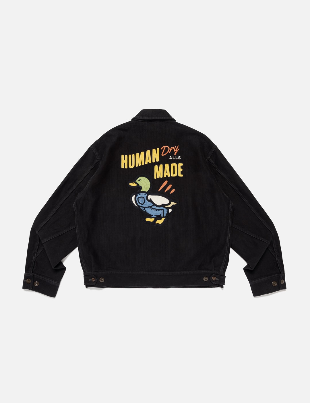 Human Made Zip-up Work Jacket - Black textured cotton work jacket 
