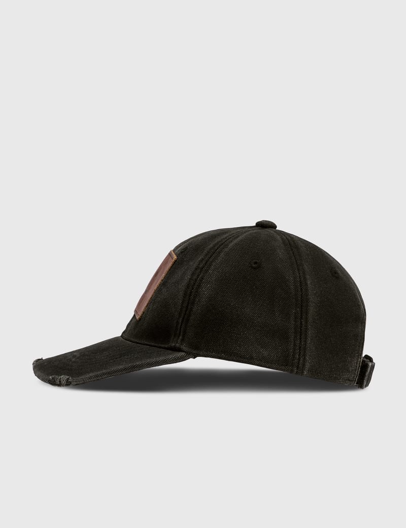 acne studios cunov canvas frayed face cap