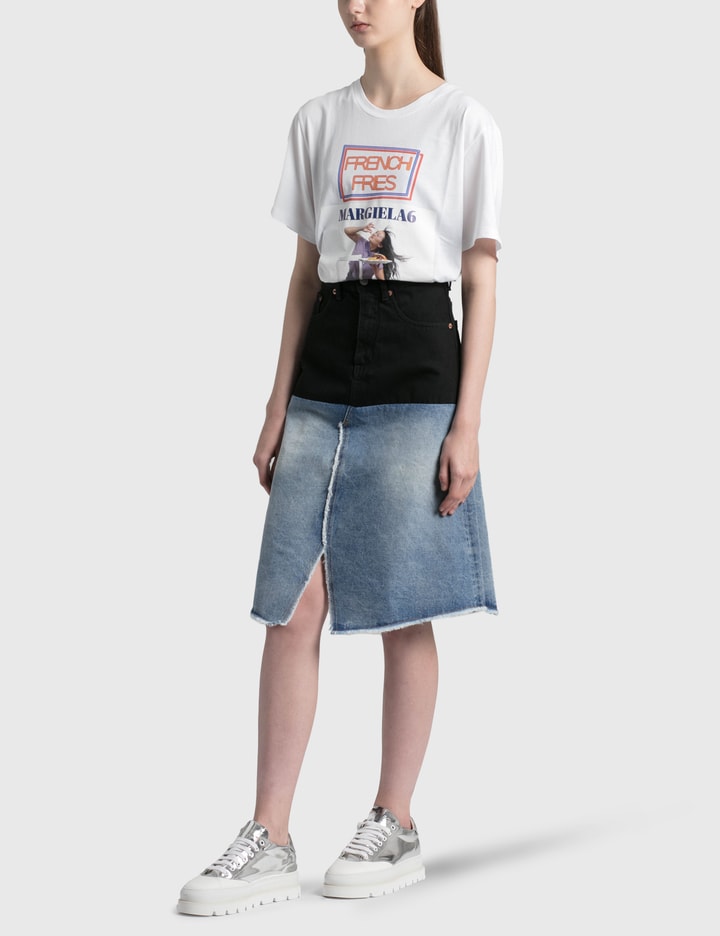 Patched Denim Skirt Placeholder Image