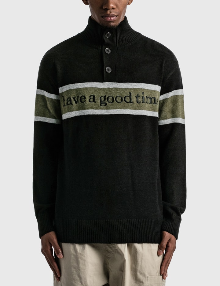 SIDE LOGO 3 BUTTON MOCK NECK SWEATSHIRT Placeholder Image